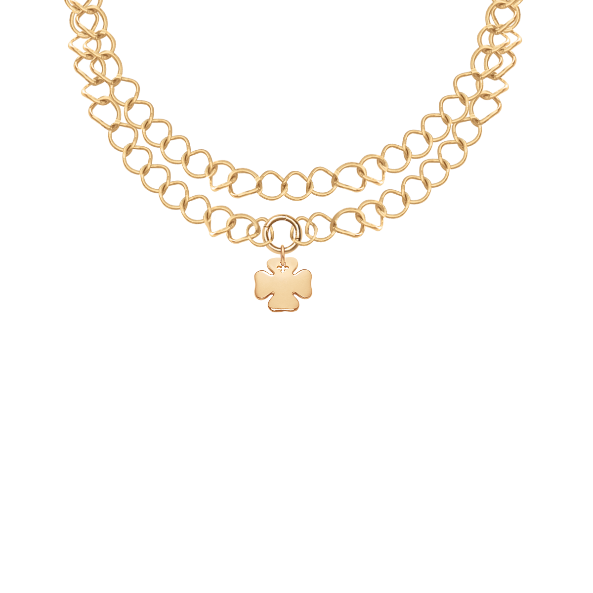 Body Chain No.1 z koniczyną pozłacany