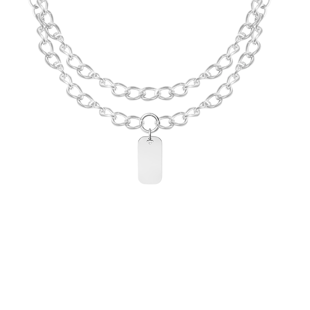 Body Chain No.2 z Nieśmiertelnikiem posrebrzany