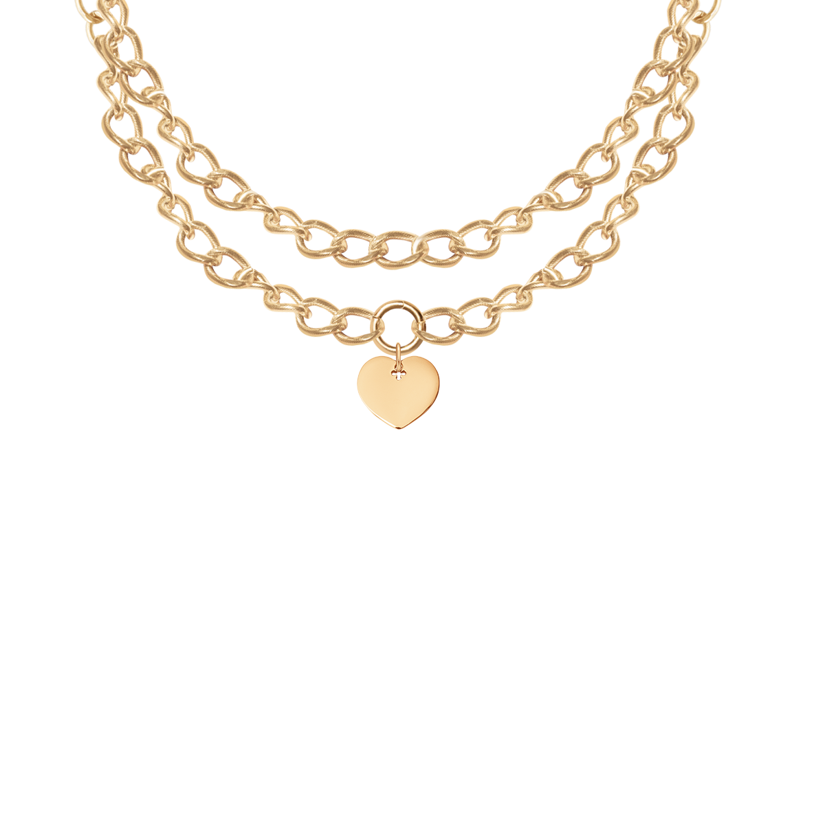 Body Chain No.2 z sercem pozłacany