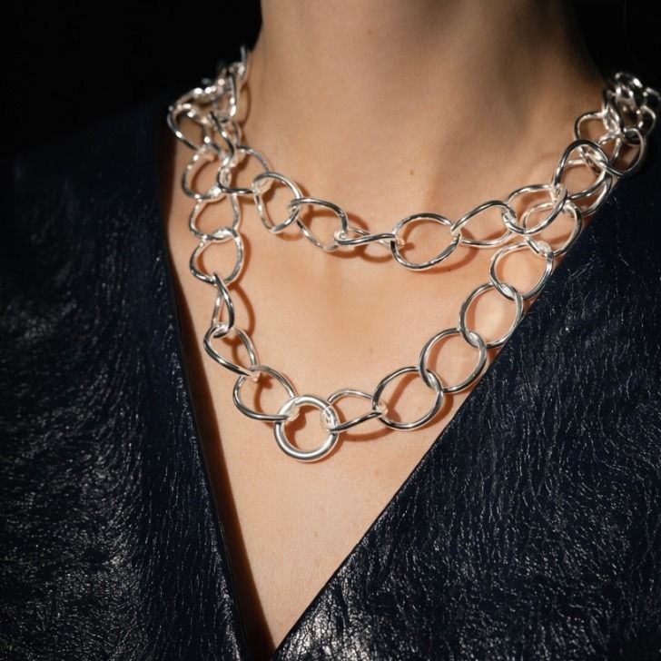 Body Chain No.1, posrebrzany