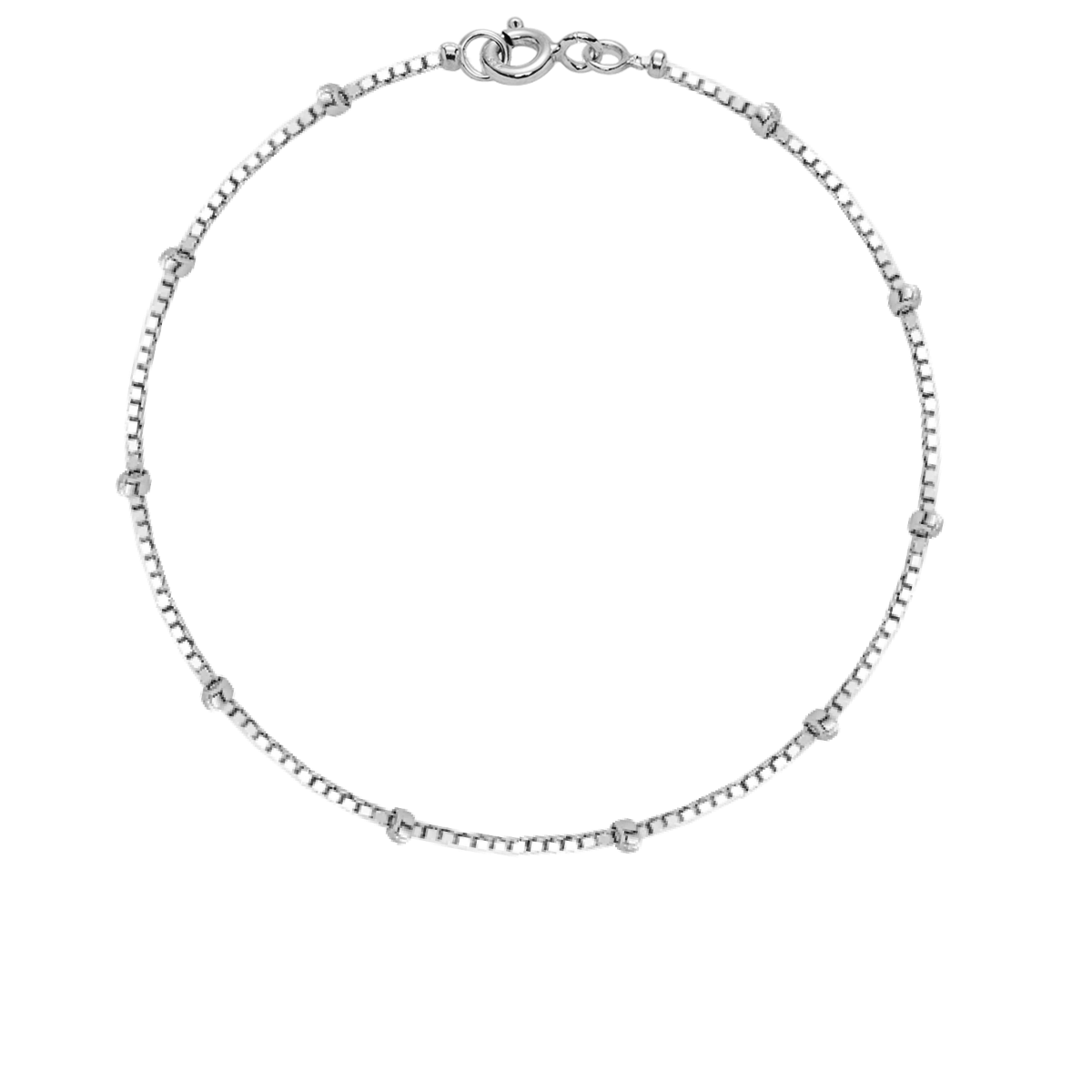 Bransoletka łańcuszek supełki 17 cm srebrna