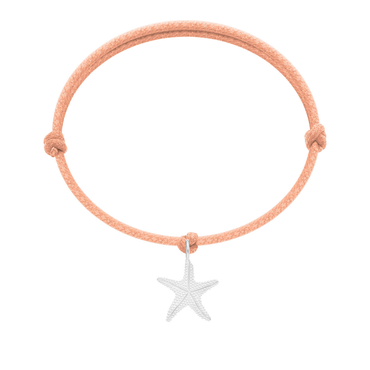 Bransoletka z zawieszką Starfish na pudroworóżowym sznurku