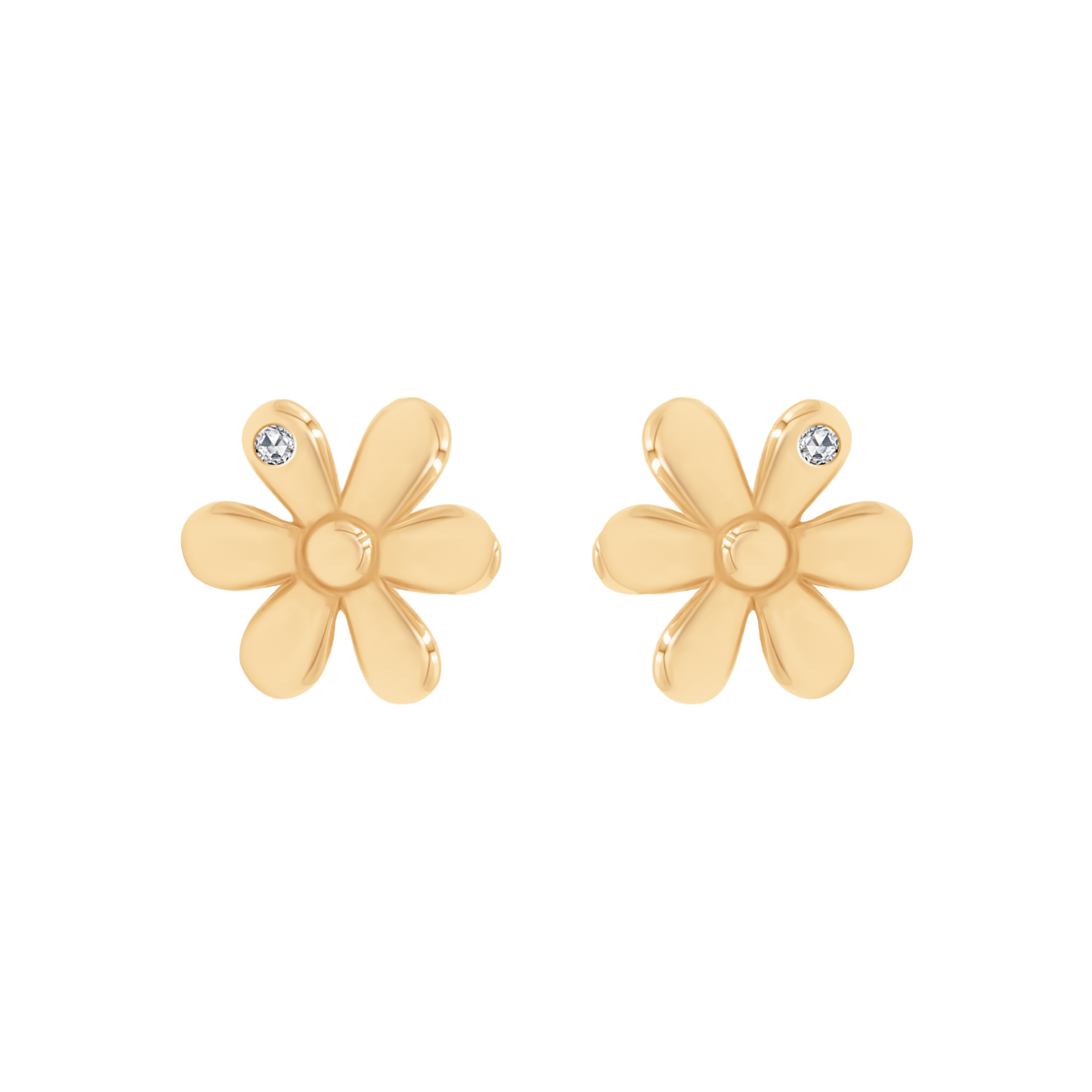 Kolczyki sztyfty Flowers z diamentem HI SI 1,2 mm ZZ