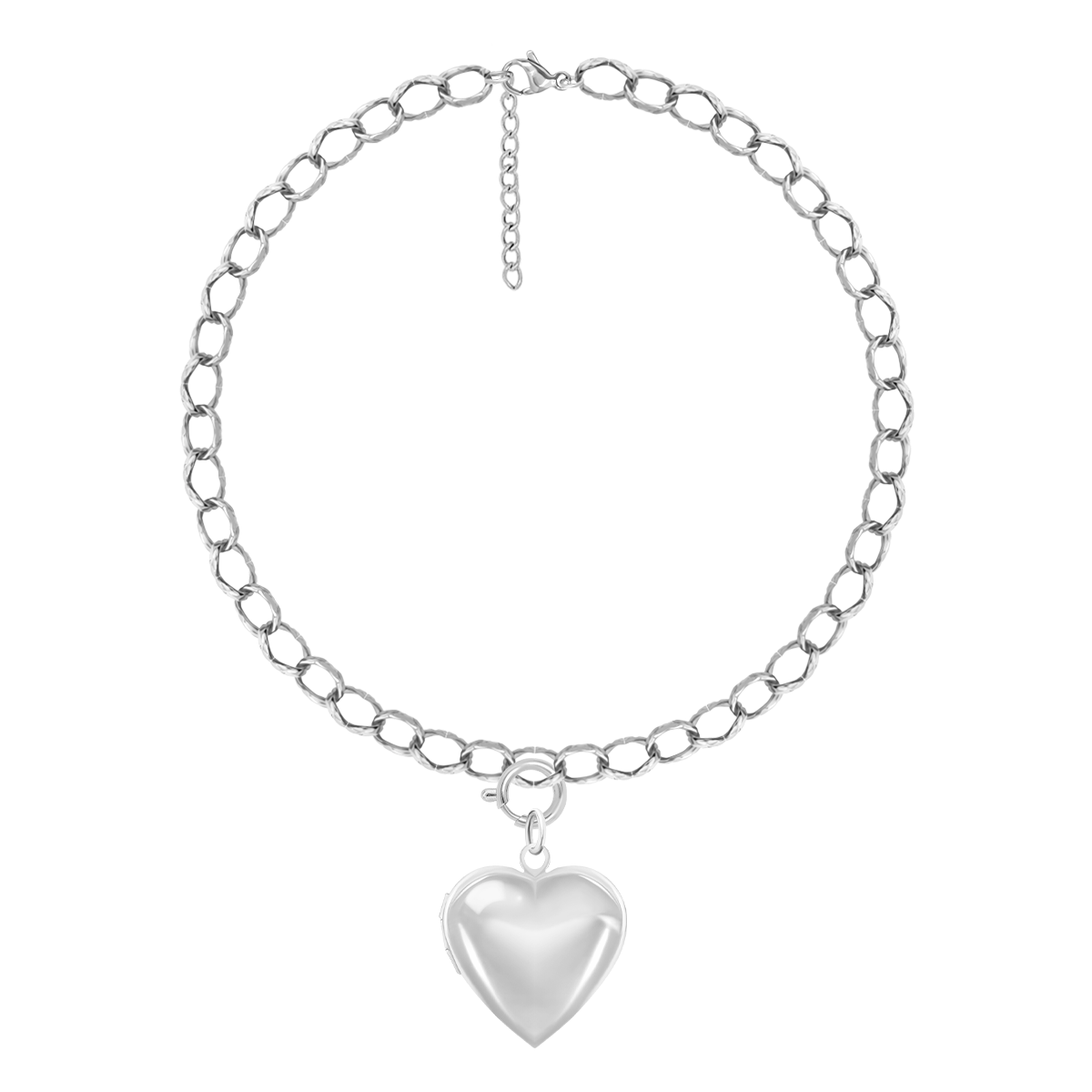 Collier Chaîne No.13 avec pendentif Coeur ouvrant plaqué argent