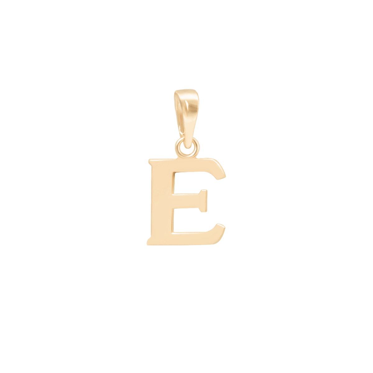 Zawieszka Litera E, 0,8 cm, ze złota próby 375
