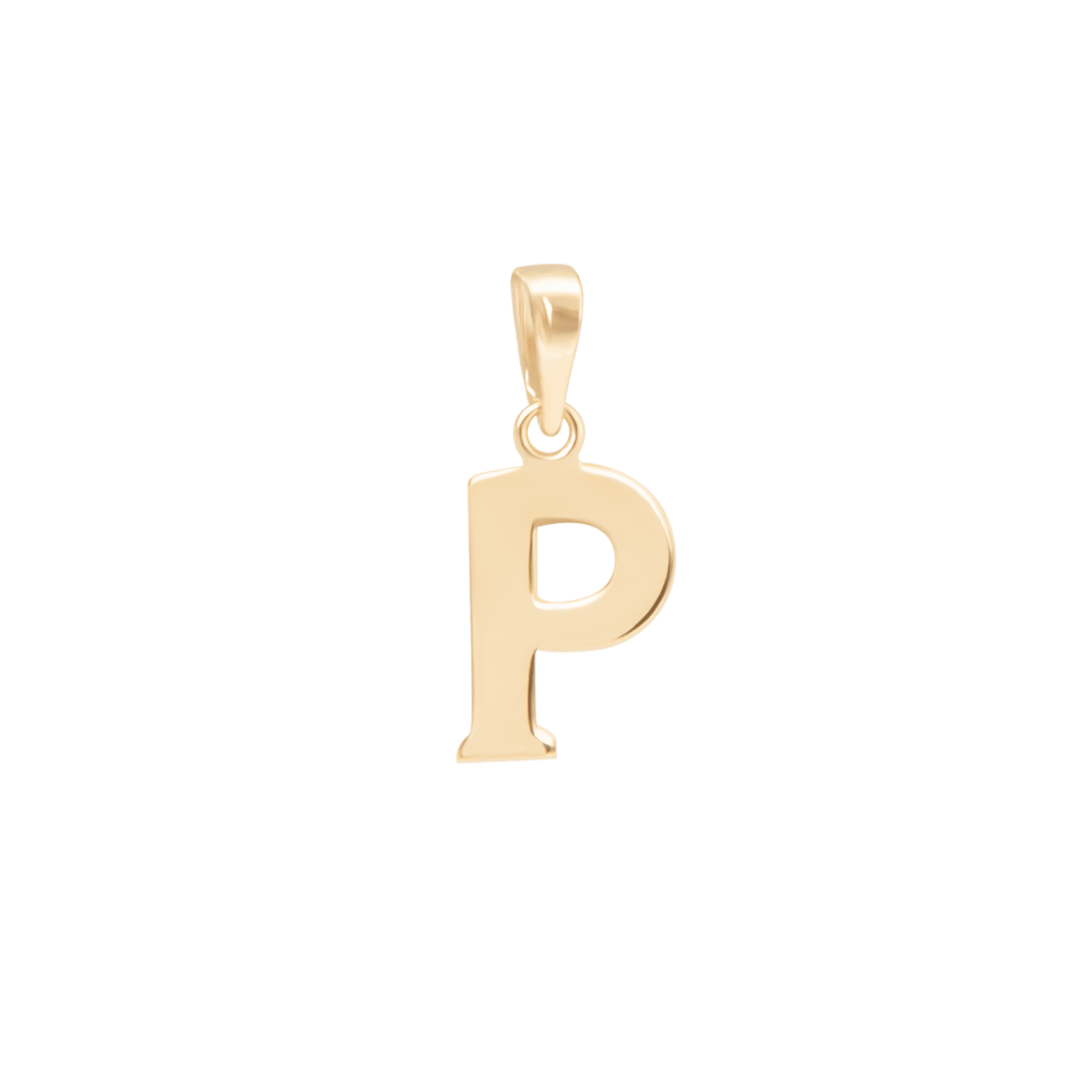 Zawieszka Litera P, 0,8 cm, ze złota próby 375
